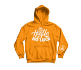 All Hustle No Luck Hoodie with White logo
